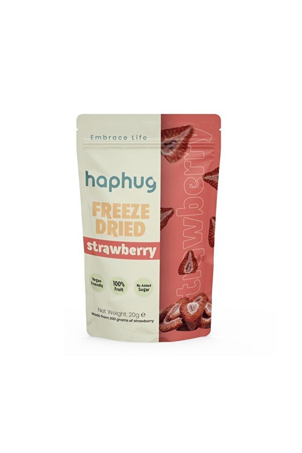 Haphug Premium Freeze - Dried Strawberry Fruit Crisps - 20g - TryAladdin