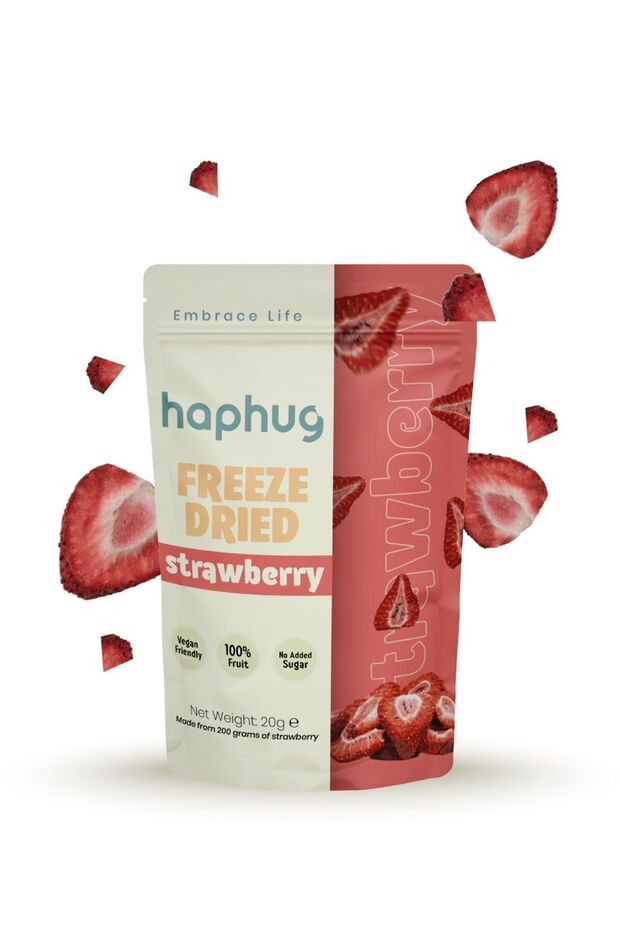 Haphug Premium Freeze - Dried Strawberry Fruit Crisps - 20g - TryAladdin