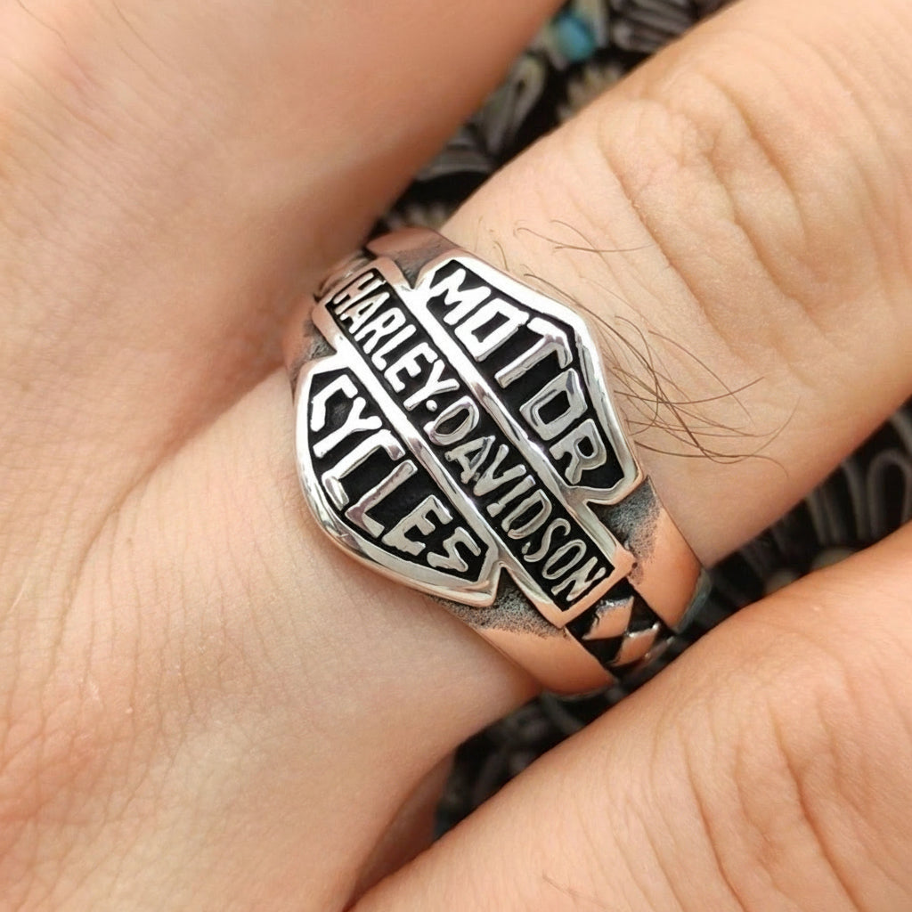 Harley Davidson 925K Sterling Silver Ring - TryAladdin