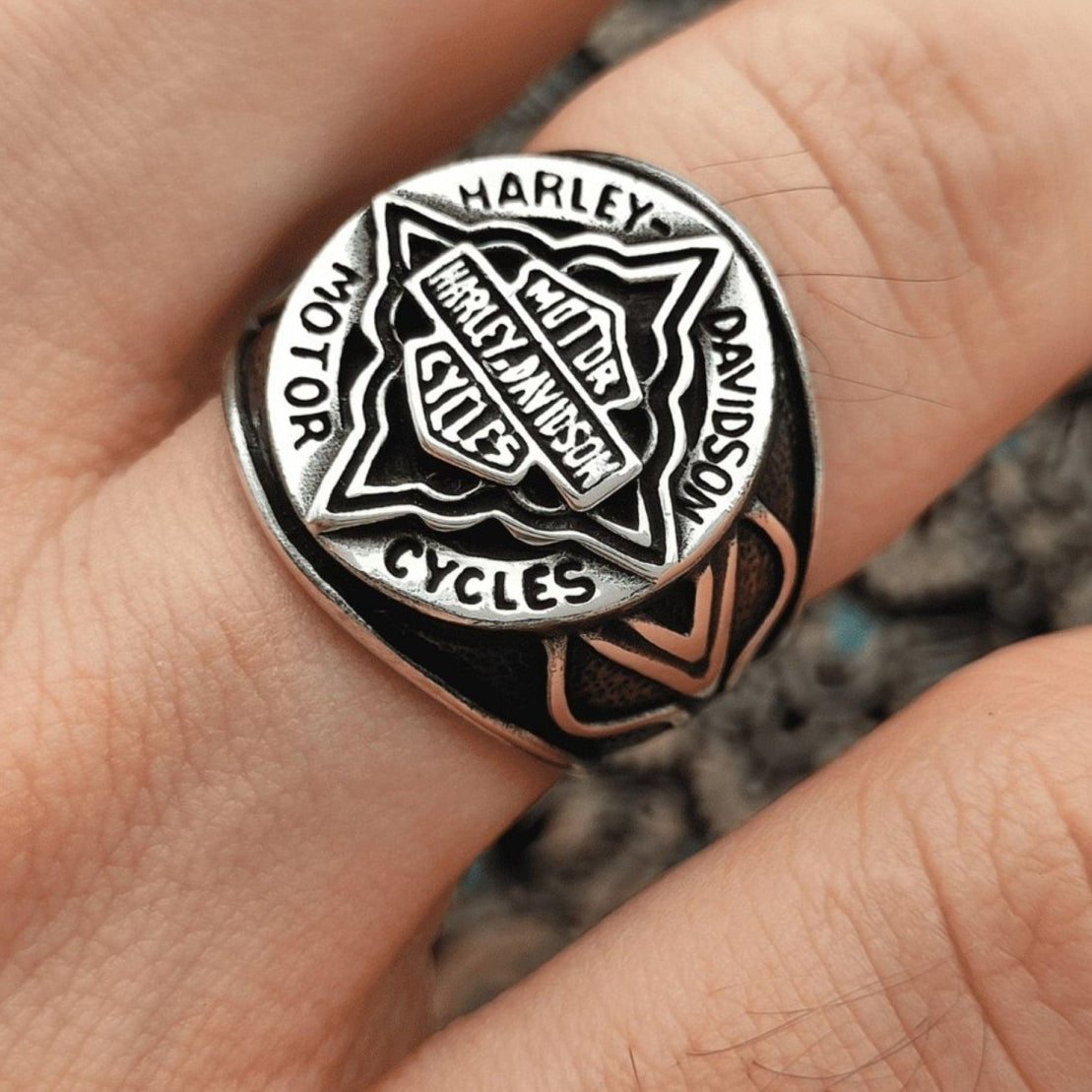 Harley Davidson 925K Sterling Silver Ring - TryAladdin