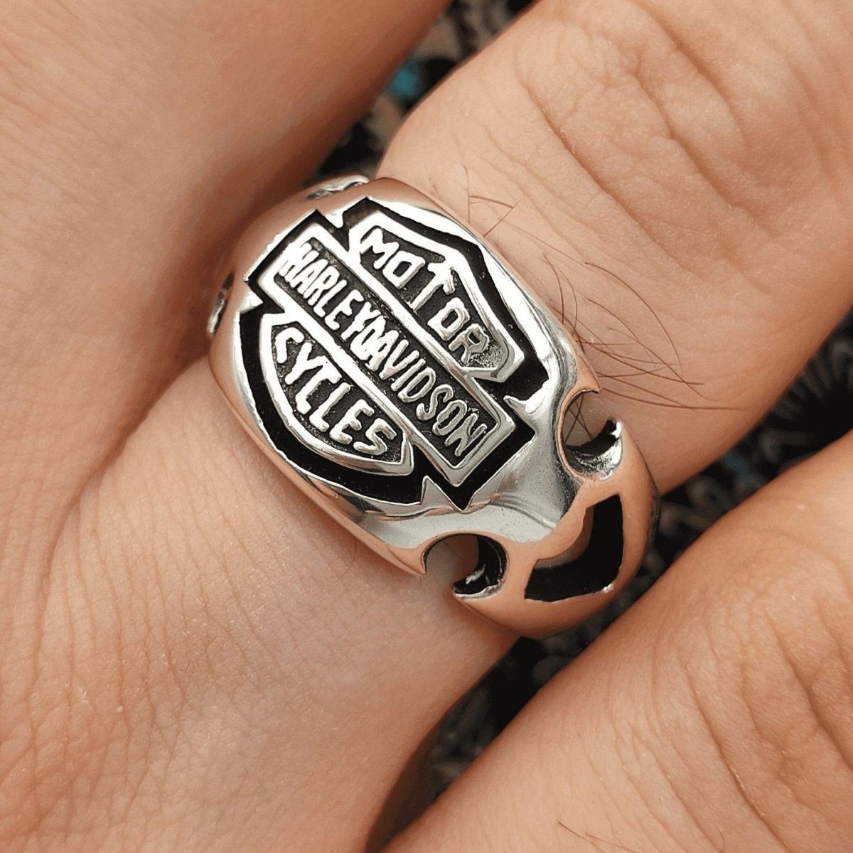 Harley Davidson Biker Silver Ring