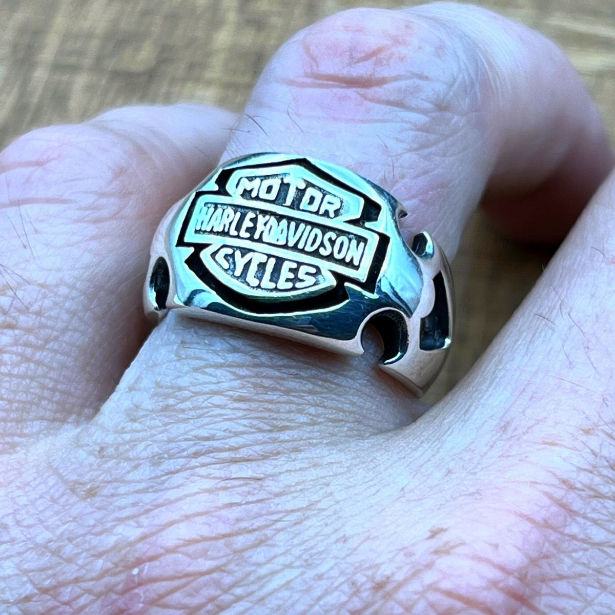 Harley Davidson Biker Silver Ring