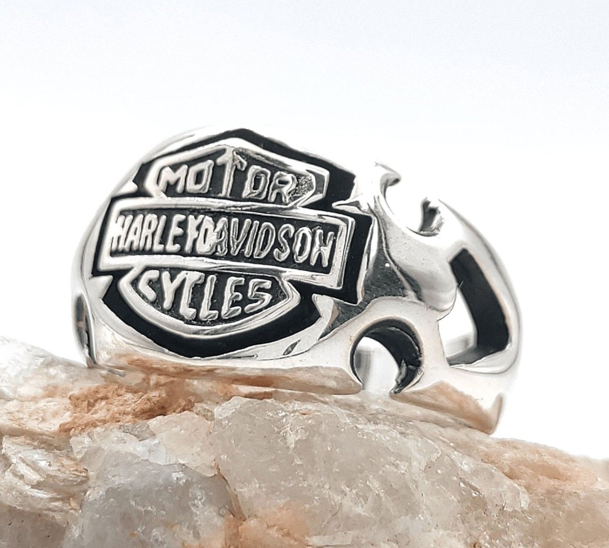 Harley Davidson Biker Silver Ring