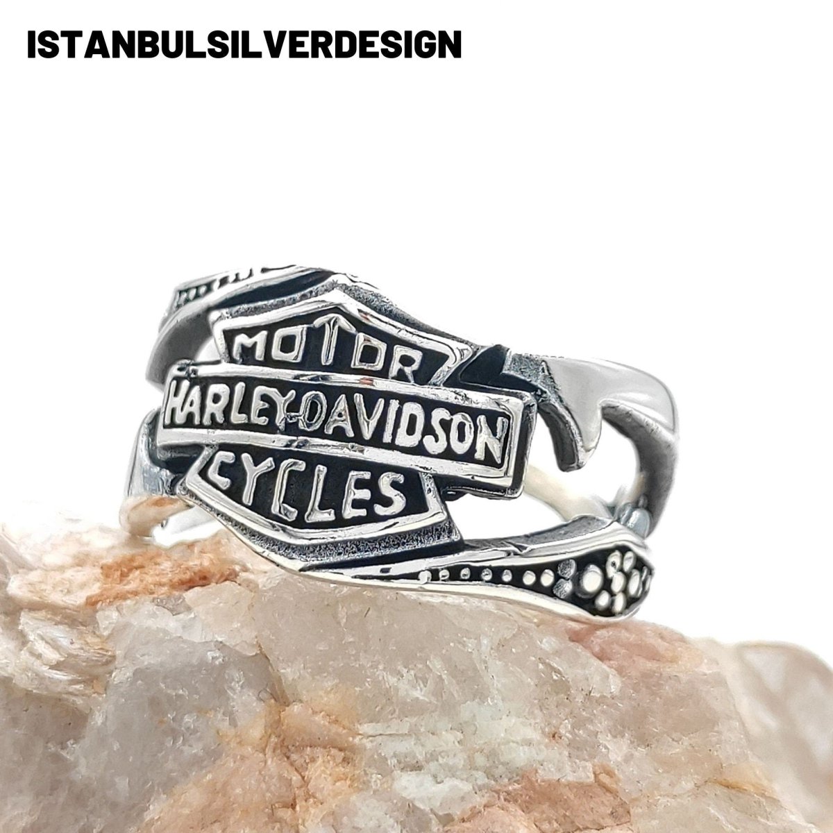 Harley Davidson Motorcycle Signet Ring