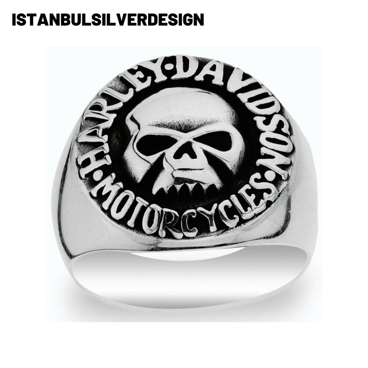 Harley Davidson Motorcycle Signet Ring