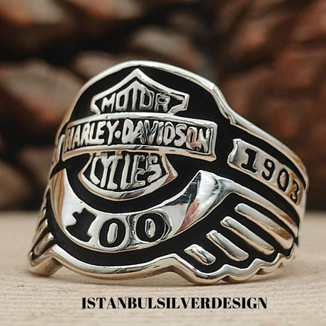 Harley Davidson Motorcycle Signet Ring