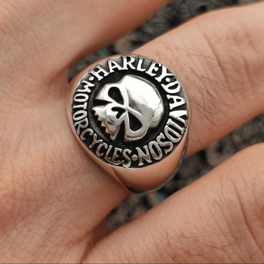 Harley Davidson Motorcycle Signet Ring - TryAladdin