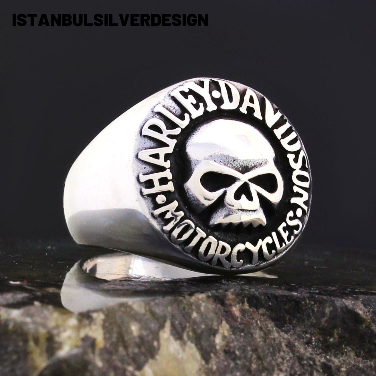 Harley Davidson Motorcycle Signet Ring