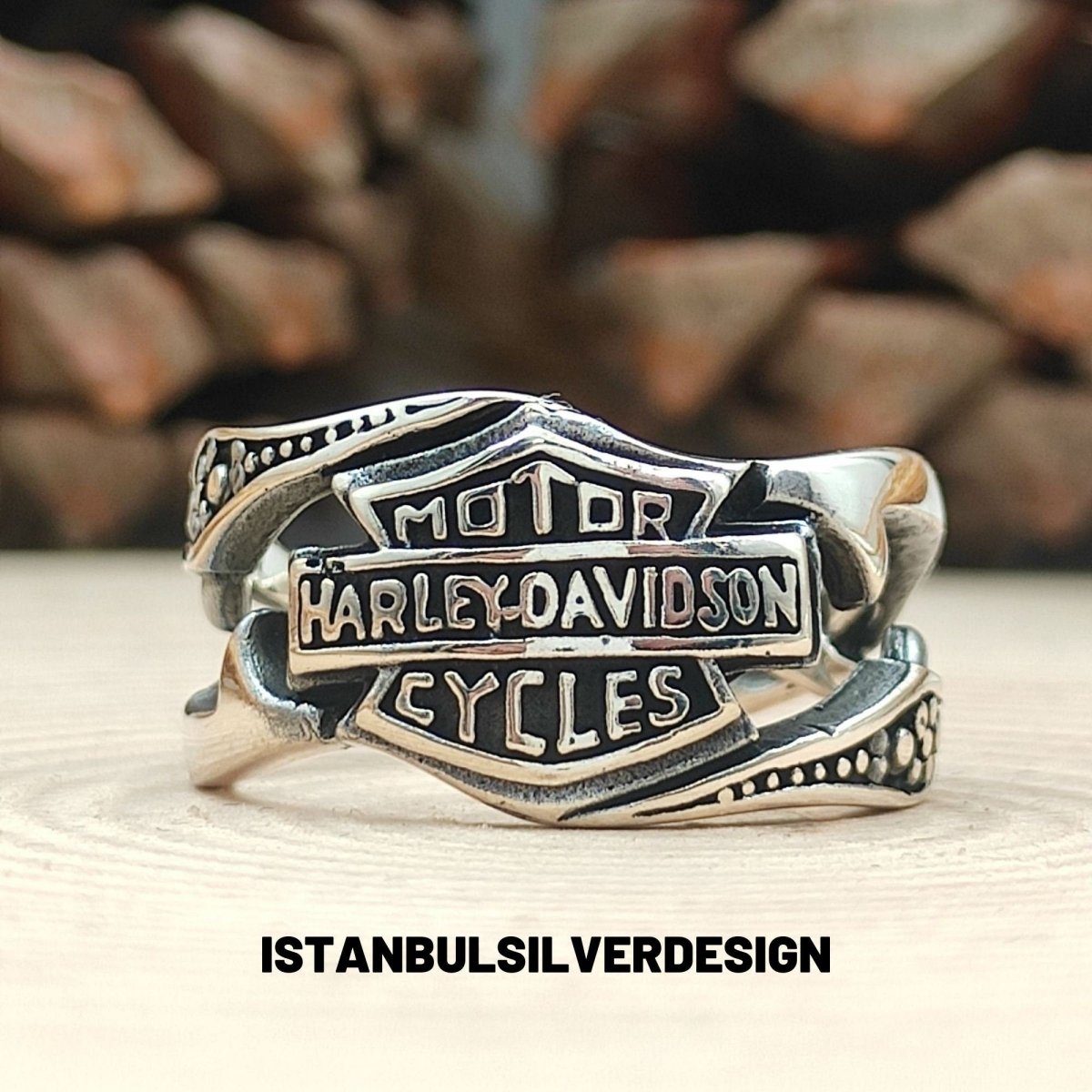 Harley Davidson Motorcycle Signet Ring