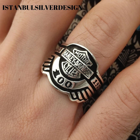 Harley Davidson Motorcycle Signet Ring