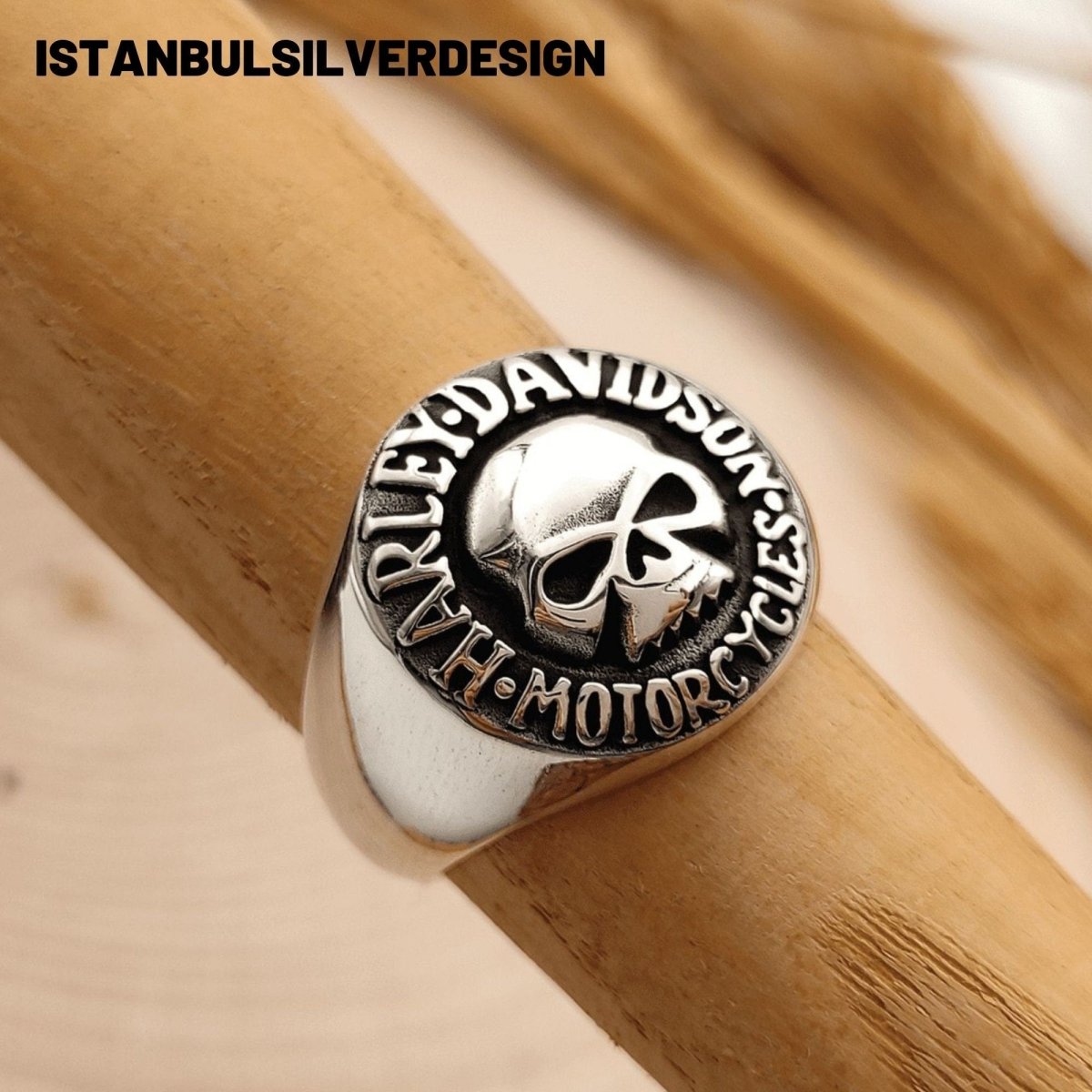 Harley Davidson Motorcycle Signet Ring