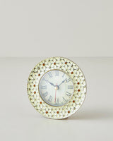Professional Grade Metal Desk Clock Cream Finish
