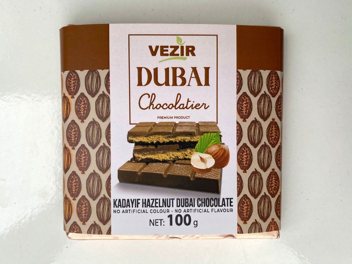 Hazelnut Praline Dubai Chocolate Bar – Crispy & Nutty Delight