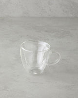Professional Clear Double Wall Borosilicate Glass Mug Heart Shape