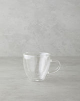 Professional Clear Double Wall Borosilicate Glass Mug Heart Shape
