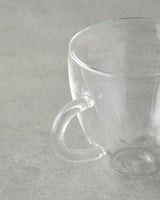 Professional Clear Double Wall Borosilicate Glass Mug Heart Shape