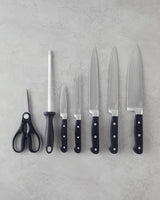Set professionale di 8 coltelli da cuoco in acciaio inossidabile - nero