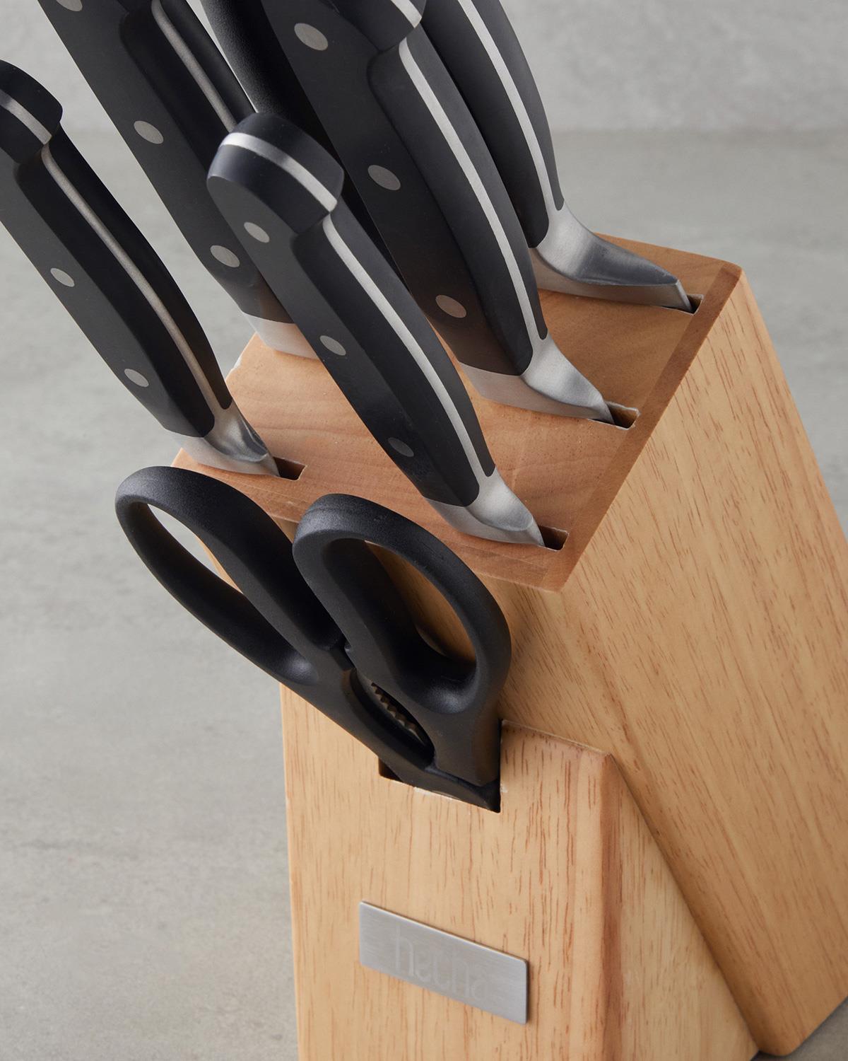 Set professionale di 8 coltelli da cuoco in acciaio inossidabile - nero