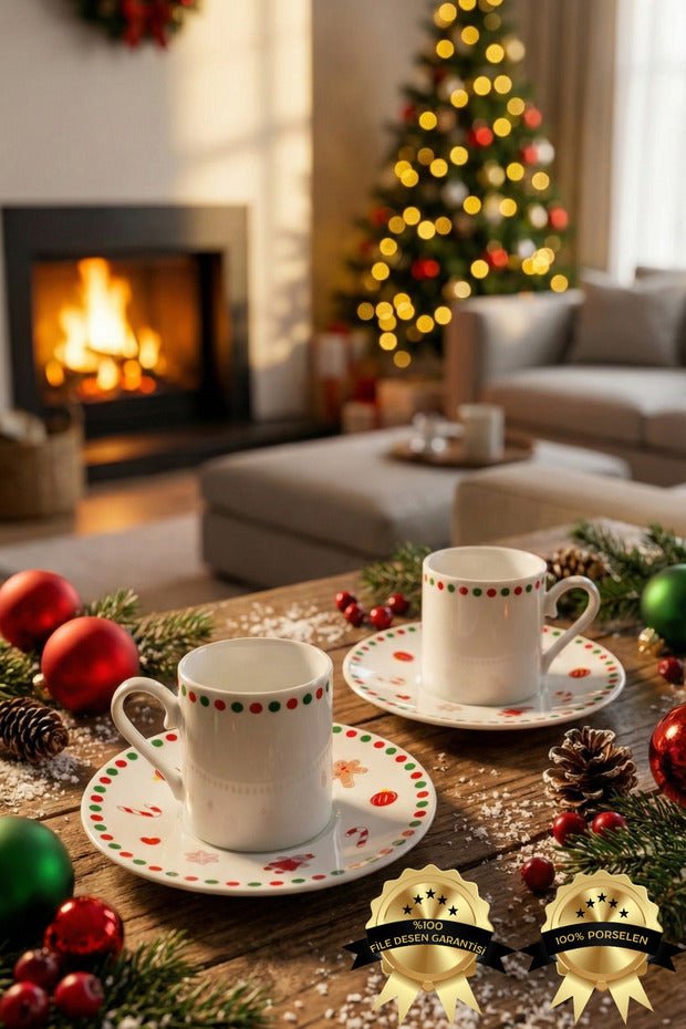 Heda Porcelain Gingerbread Man Coffee Cup Set - 2 Person - TryAladdin