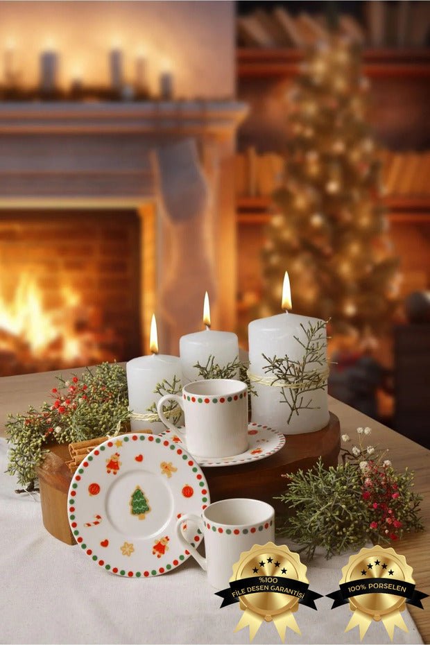 Heda Porcelain Gingerbread Man Coffee Cup Set - 2 Person - TryAladdin