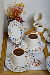 Heda Porselen Dalya Premium Porcelain Turkish Coffee Cup Set - 12 - Piece - TryAladdin