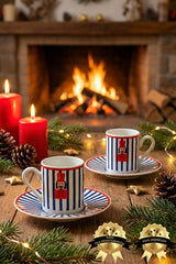 Heda Porselen Premium Toy Soldier Porcelain Turkish Coffee Cup Set - 2 - Piece - TryAladdin