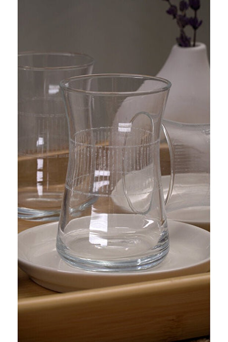 Heda Porselen Ruya Premium Striped Porcelain Tea Set - 12 Piece - TryAladdin