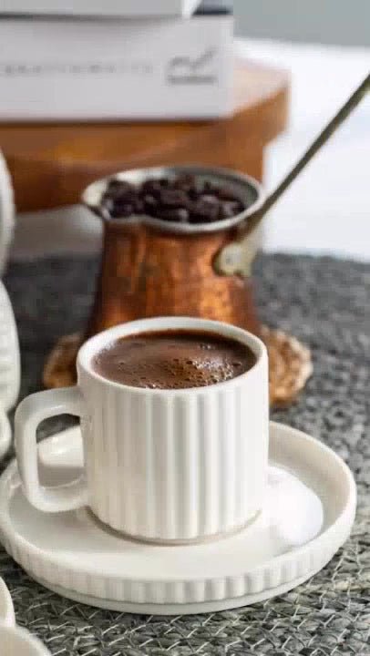 Heda Porselen Saturn Professional 12 - Piece Porcelain Coffee Set - TryAladdin