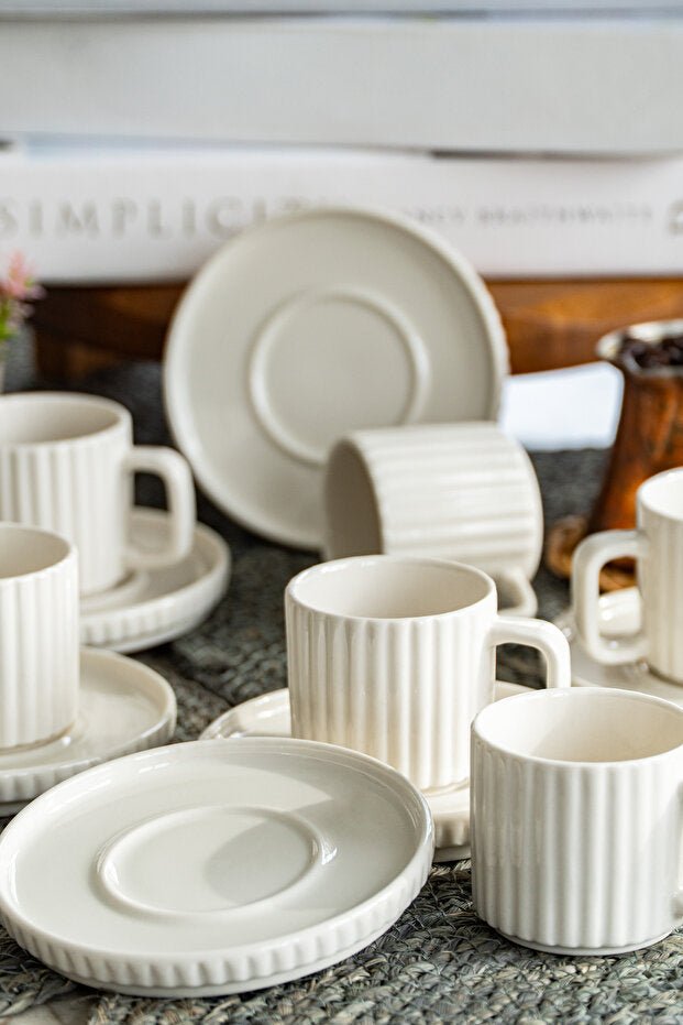 Heda Porselen Saturn Professional 12 - Piece Porcelain Coffee Set - TryAladdin