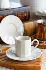 Heda Porselen Zumrut Professional Off - White Porcelain Coffee Cup Set, 4 - Piece - TryAladdin