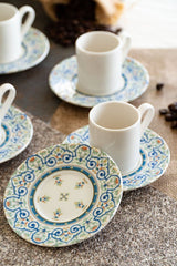 Heda Premium Sarayli Turkish Porcelain Coffee Cup Set - 12 Pieces (6 Persons) - TryAladdin