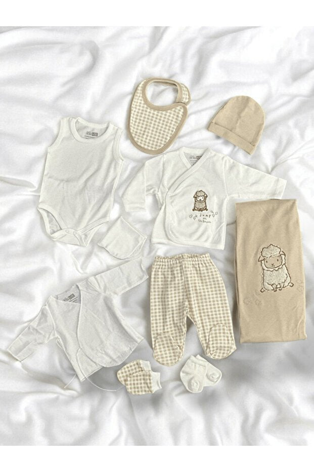 Hello Bab Professional Newborn 10 - Piece Organic Cotton Layette Set with Blanket - TryAladdin