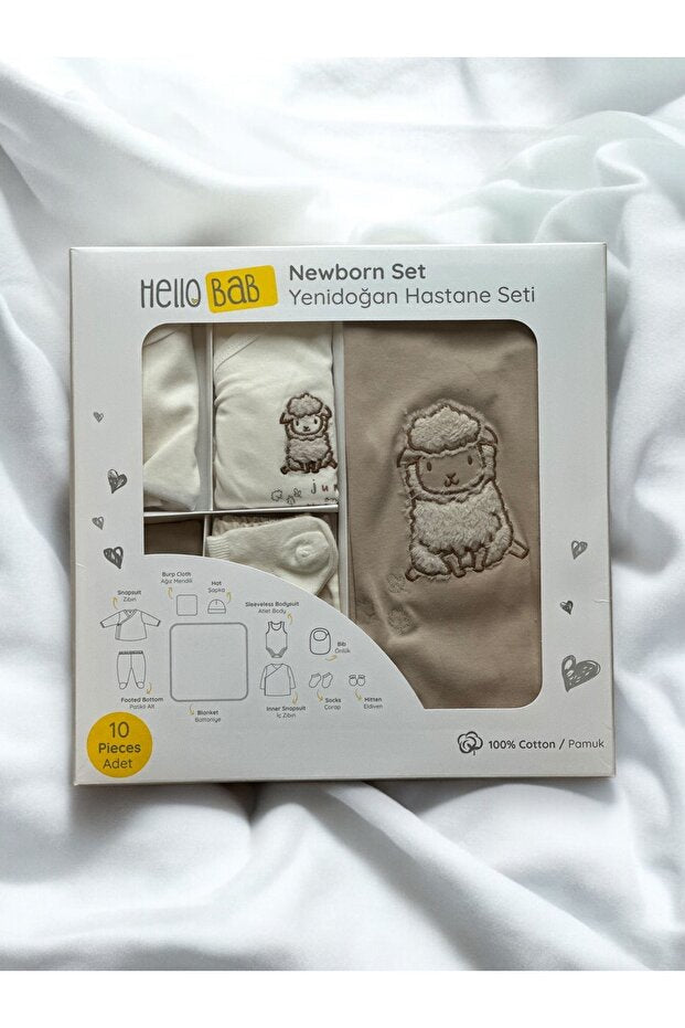Hello Bab Professional Newborn 10 - Piece Organic Cotton Layette Set with Blanket - TryAladdin