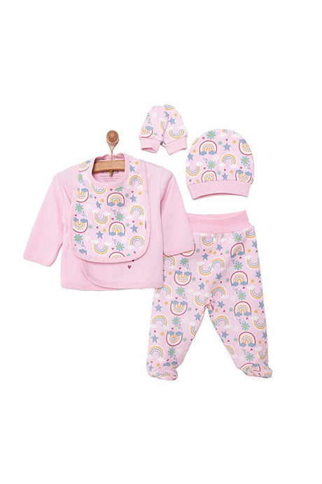 Hello Baby Professional Newborn Girl Hospital Exit Set - 5 - Piece 100% Cotton - TryAladdin
