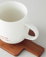 Premium New Bone China Mug Coaster Set White