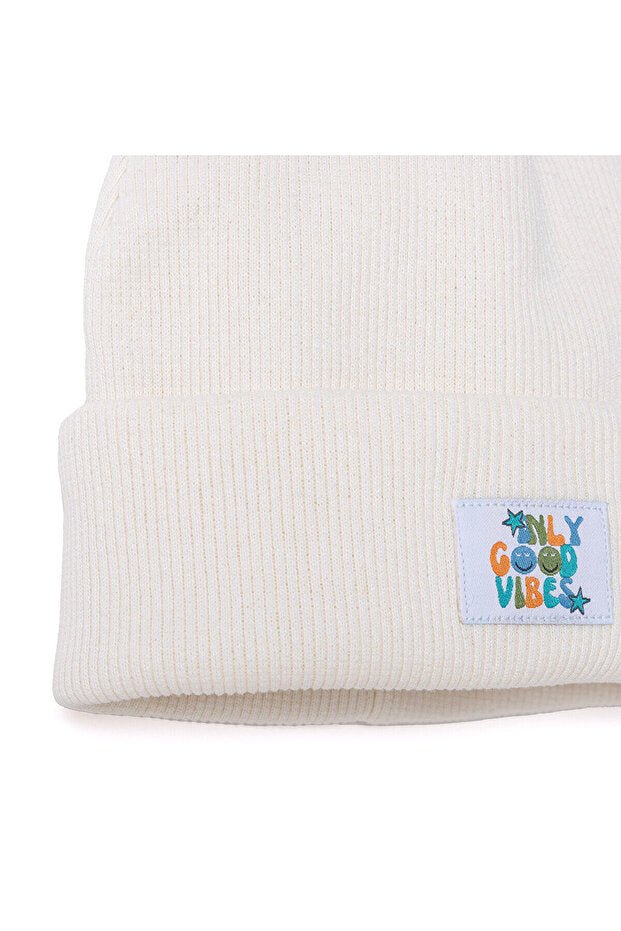 HelloBaby Unisex Beanie - Soft Knit with 'Only Good Vibes' Patch - TryAladdin