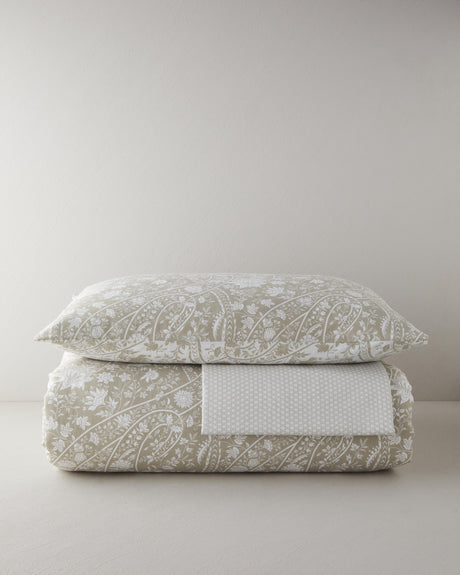 Premium Easy Iron Single Duvet Cover Set with Fitted Sheet Khaki 160x220cm