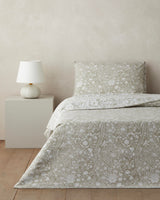 Premium Easy Iron Single Duvet Cover Set with Fitted Sheet Khaki 160x220cm