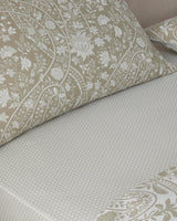 Premium Easy Iron Single Duvet Cover Set with Fitted Sheet Khaki 160x220cm