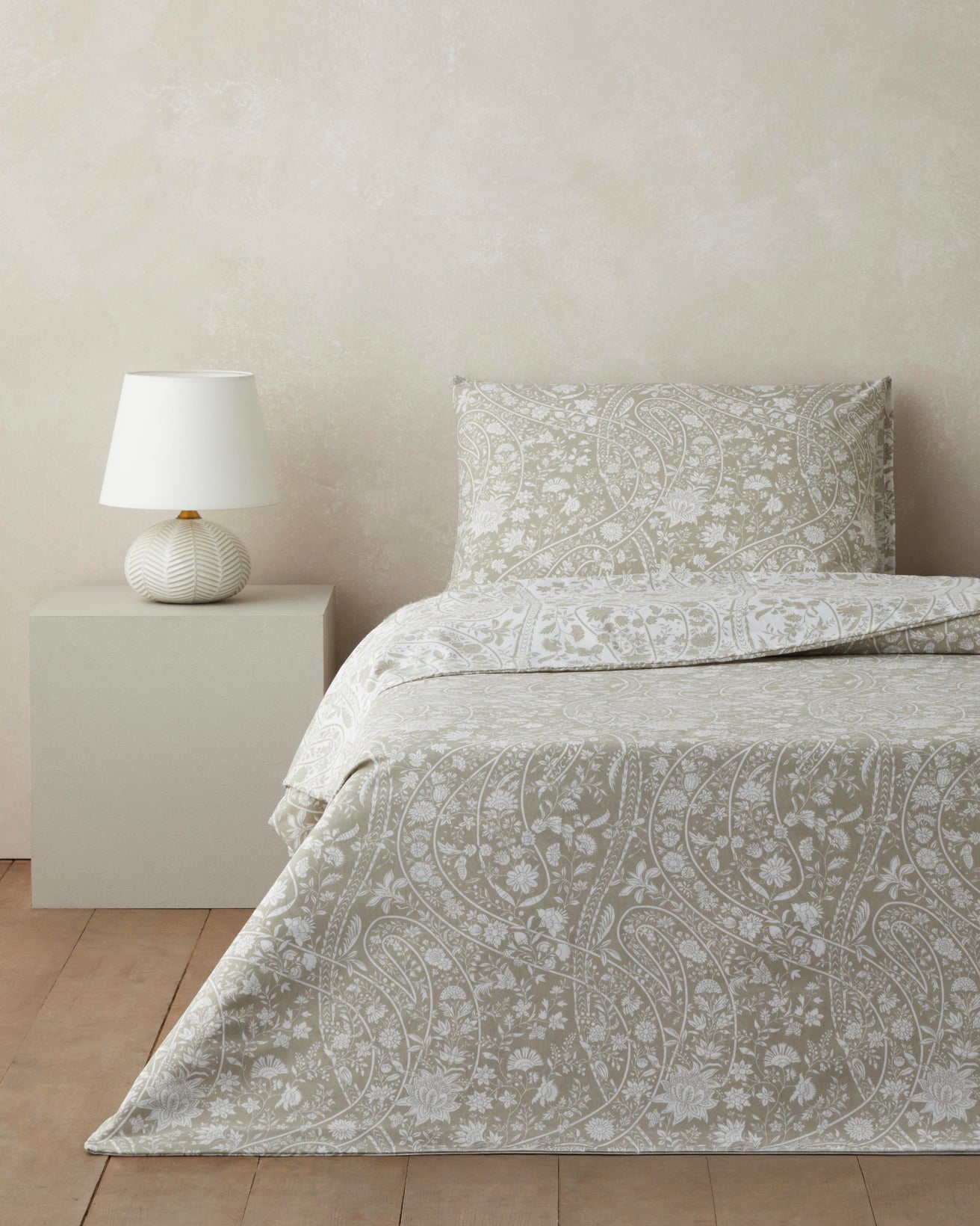 Premium Easy Iron Single Duvet Cover Set with Fitted Sheet Khaki 160x220cm