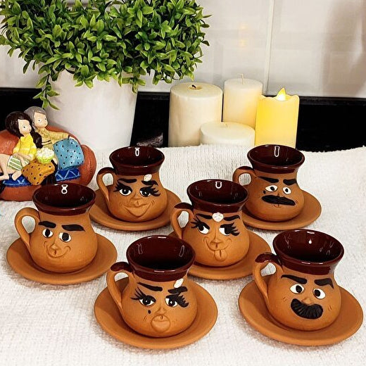 Herseytopraktan Professional Artisan Emoji Coffee Cup Set - 6 Piece - TryAladdin