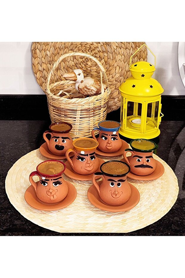 Herseytopraktan Professional Handmade Emoji Ceramic Coffee Cup Set - 6 Unique Designs - TryAladdin