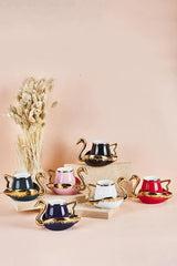 Heybenidoldur Premium Porcelain Turkish Coffee Cup Set - 6 x 80ml Cups - TryAladdin