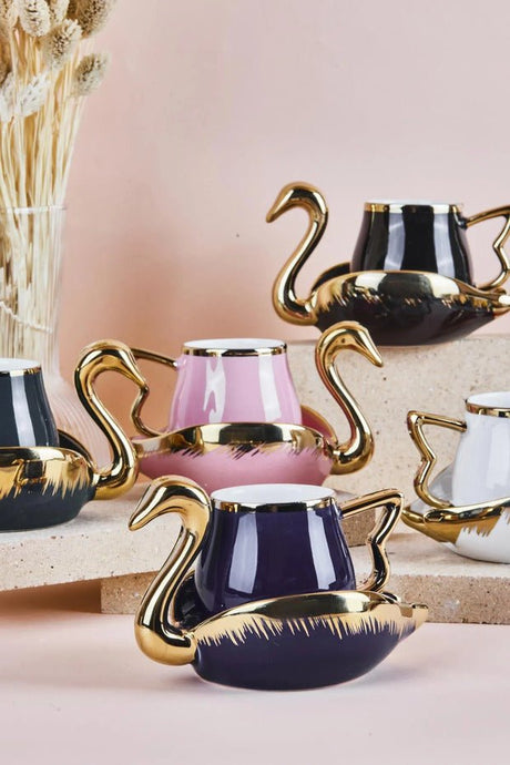 Heybenidoldur Premium Porcelain Turkish Coffee Cup Set - 6 x 80ml Cups - TryAladdin