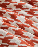 Professional-Grade Houndstooth Throw Blanket - Vibrant Orange Decor