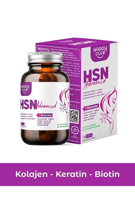 HSN Advanced Supplement - Collagen, Keratin, Biotin - 60 Tablets - TryAladdin