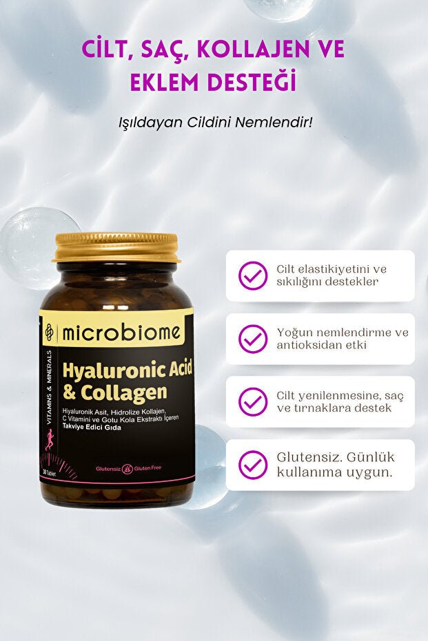 Hyaluronic Acid & Collagen Tablets - 30 Tablets for Skin & Joint Health - TryAladdin