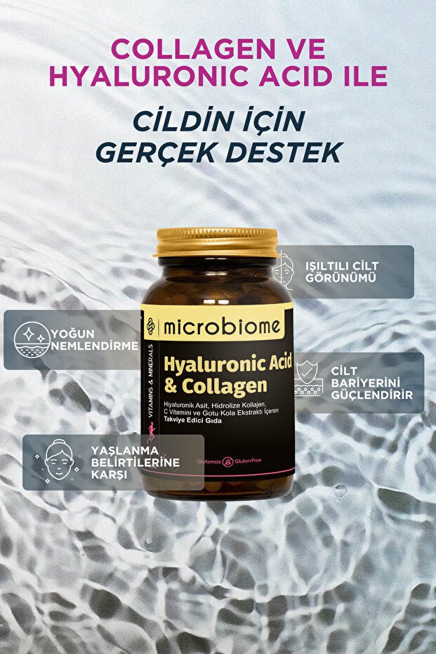 Hyaluronic Acid & Collagen Tablets - 30 Tablets for Skin & Joint Health - TryAladdin