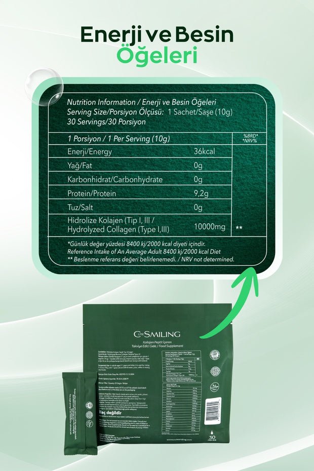 Hydrolyzed Collagen Peptides - 30x10g Sachets for Fast Absorption - TryAladdin