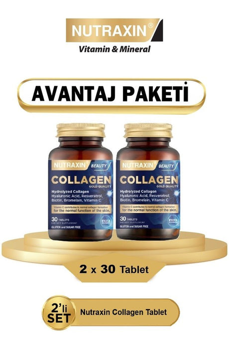 Hydrolyzed Collagen Tablets - 2 x 30 Tablets for Skin Health - TryAladdin
